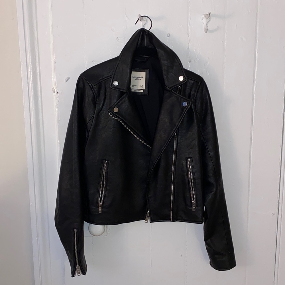 Abercrombie Leather Jacket Size M